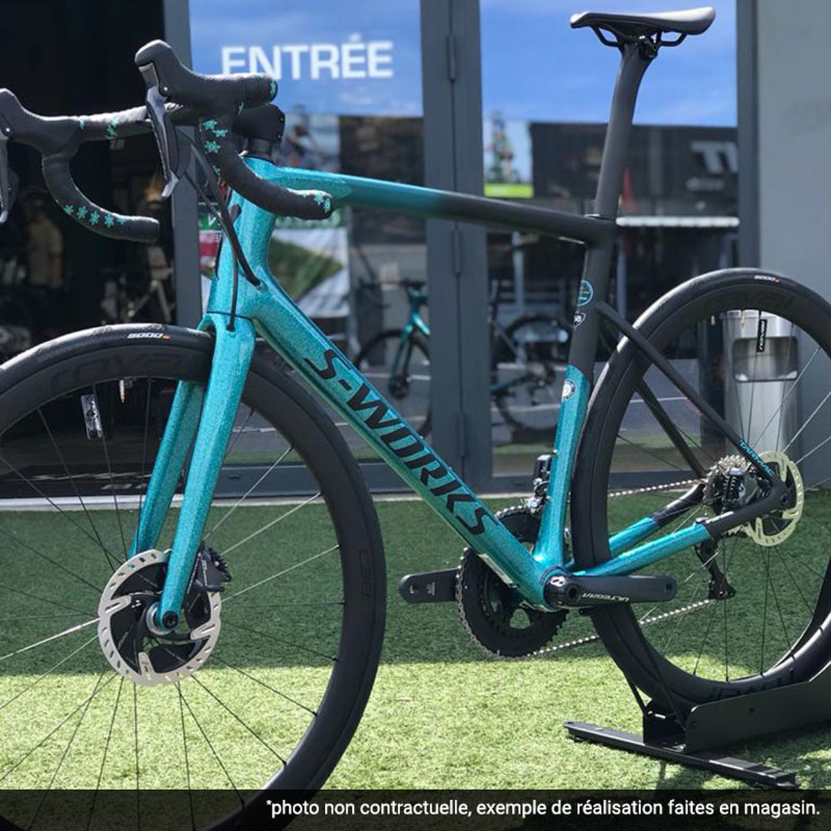 Kit Cadre S-Works Tarmac SL7 | Gloss Marbled Lagoon Blue