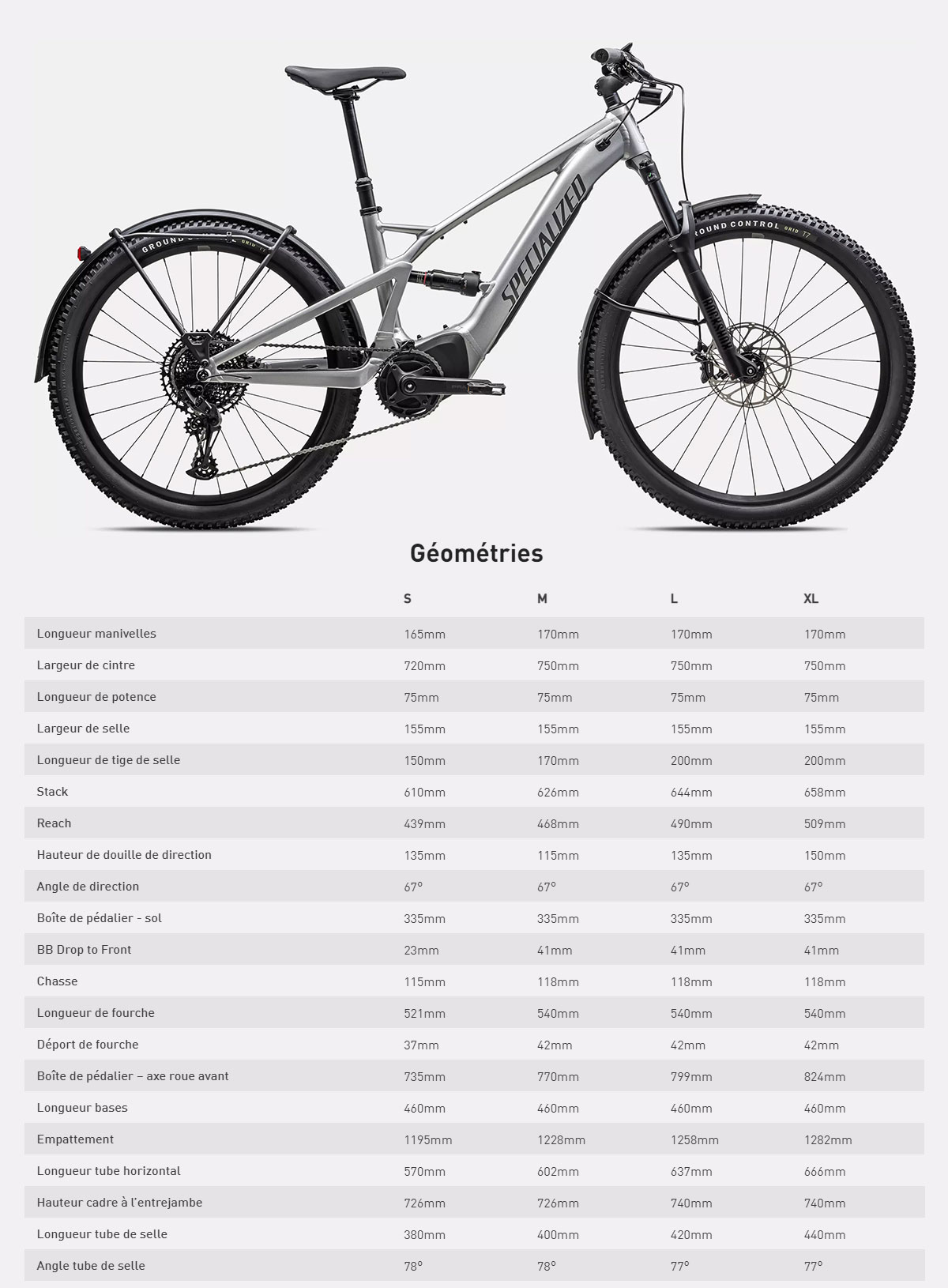 Guide de taille du vélo électrique Turbo Tero X 4 année 2023