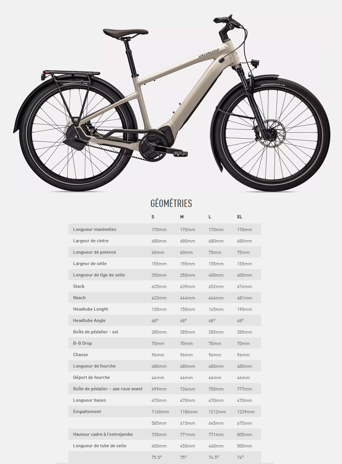 Guide de taille du vélo électrique Turbo Vado 5.0 IGH année 2022